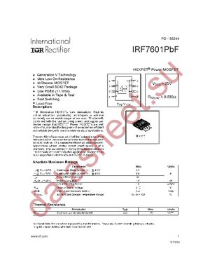 IRF7601PBF datasheet  